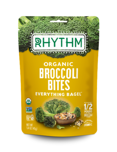 Rhythm® Organic Everything Bagel™ Seasoning Broccoli Bites Perspective: front