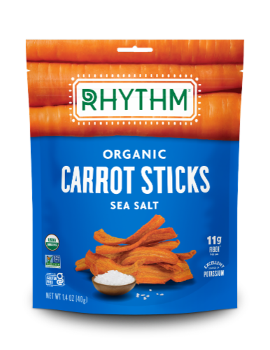 Rhythm® Organic Sea Salt Carrot Sticks Perspective: front