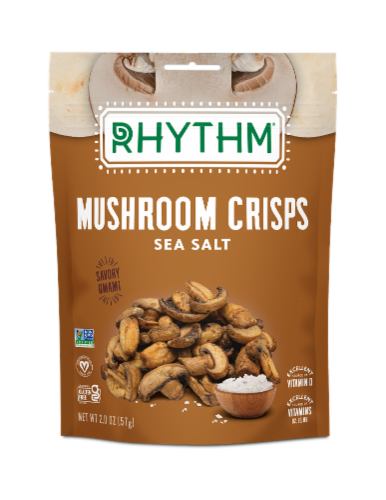 Rhythm® Gluten Free Sea Salt Mushroom Crisps Perspective: front