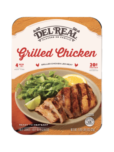 Del Real Foods® Gluten Free Pollo Asado Grilled Chicken Leg Meat Perspective: front