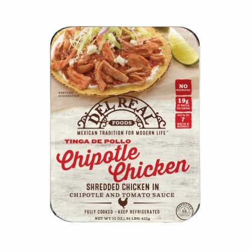 Del Real Foods® Gluten Free Chipotle Chicken Tinga De Pollo Perspective: front