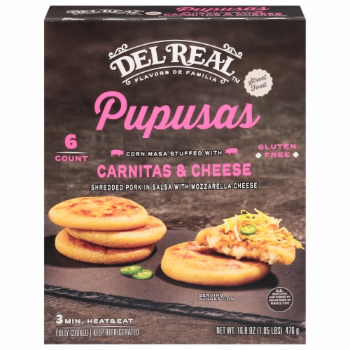 Del Real™ Foods Gluten Free Carnitas and Cheese Mini Pupusas Perspective: front