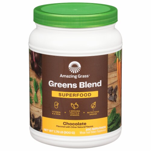  Amazing Grass Greens Superfood Blend with Organic Spirulina,  Digestive Enzymes - 100 Servings : Health & Household