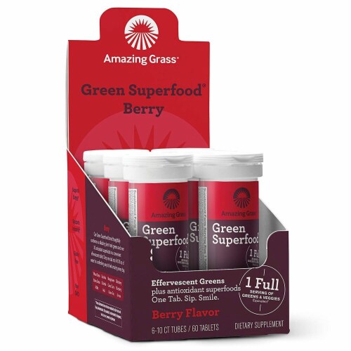 Amazing Grass  Green Superfood® Effervescent Greens   Berry Perspective: front