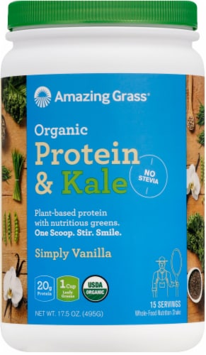 Amazing Grass® Organic Simply Vanilla Protein & Kale Nutrition Shake Powder Perspective: front