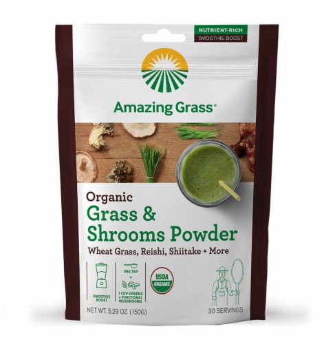 Amazing Grass® Organic Grass & Shrooms Powder Perspective: front