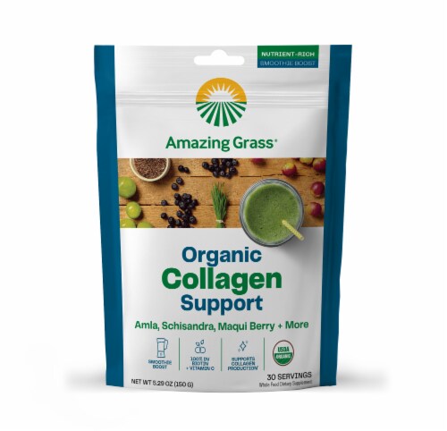 Amazing Grass Vegan Collagen Booster: Plant Based Collagen Support Smoothie Booster Perspective: front