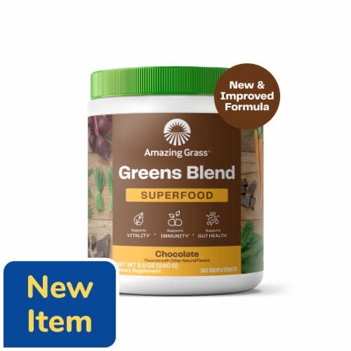 Amazing Grass Chocolate Flavor Green Superfood Perspective: front