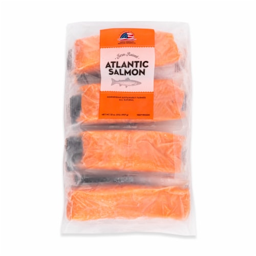 Great American Seafood Farm Raised Atlantic Salmon Fillets Perspective: front