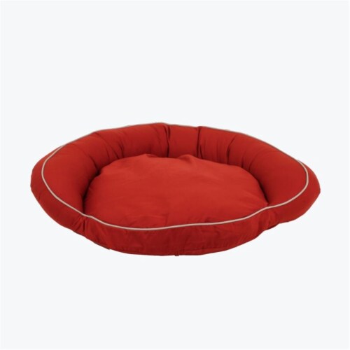 Carolina Pet 019460 Classic Canvas Poly Fill Bolster Bed with Contrast Cording - Barn Red wit Perspective: front