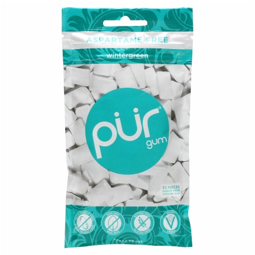PUR® Gum Aspartame Free Wintergreen Chewing Gum Perspective: front