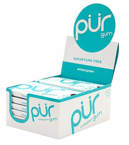 Pur Aspartame Free Wintergreen Gum Multipack Perspective: front