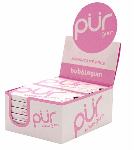Pur Aspartame Free Bubblegum Gum Perspective: front