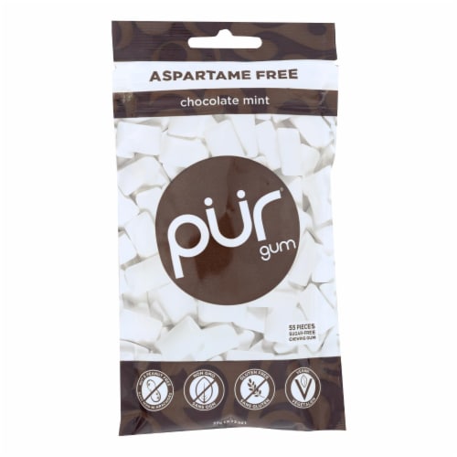Pur Gum Sugar Free Gum - Chocolate Mint - Case Of 12 - 77 Gm Perspective: front