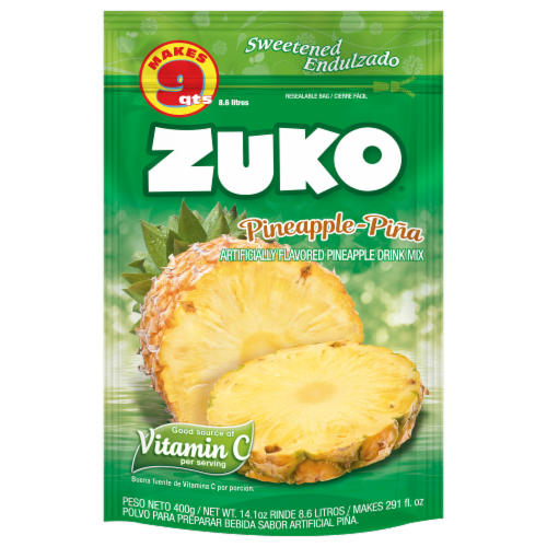 Zuko Pineapple Drink Mix Family Pack Perspective: front