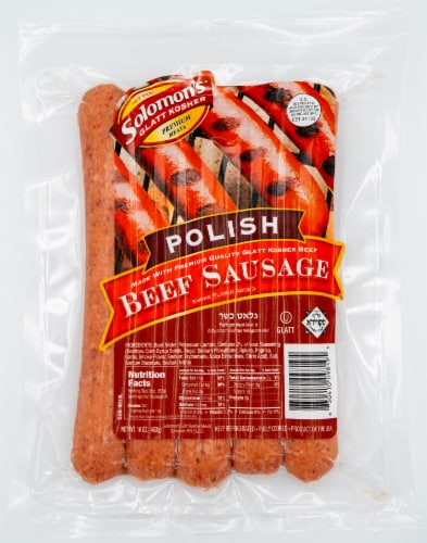 Solomon's™ Glatt Kosher Beef Polish Sausage Perspective: front