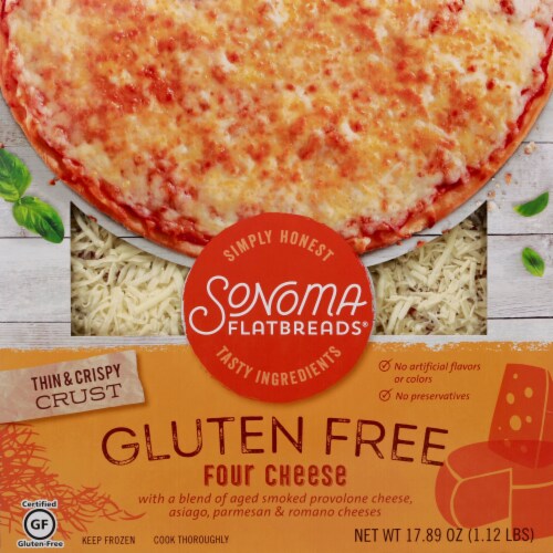Sonoma Flatbreads Gluten Free Four Cheese Pizza Perspective: front