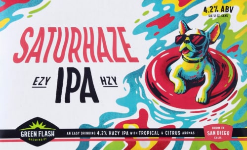 Green Flash Brewing Co. Saturhaze IPA Perspective: front