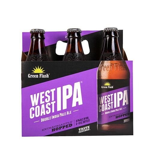 Green Flash Brewing Company West Coast IPA 6 Pack Perspective: front