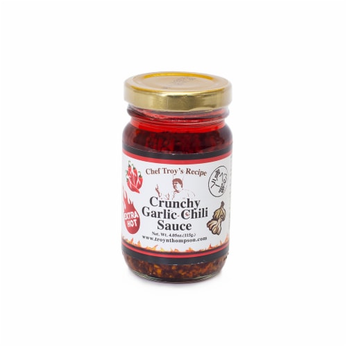 Mishima Chef Troy's Recipe Extra Hot Crunchy Garlic Chili Sauce Perspective: front