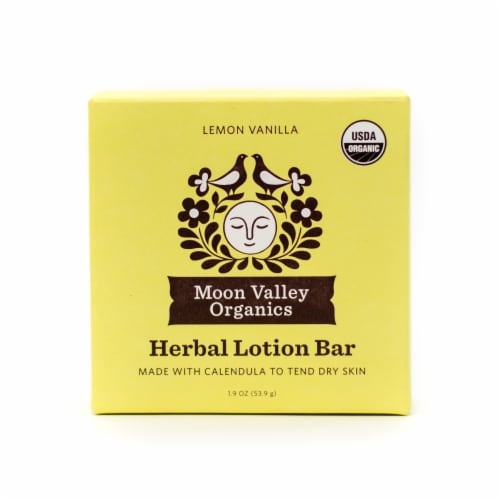 Moon Valley Organics Lemon Vanilla Herbal Lotion Bar Perspective: front
