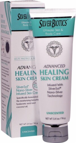 American Biotech Labs Silver Biotics Unscented Advanced Healing Skin Cream Perspective: front