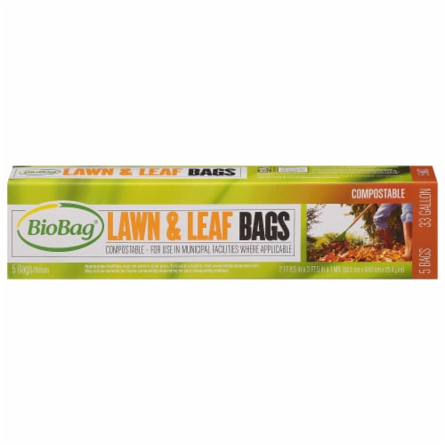 BioBag Compostable 33 Gallon Lawn & Leaf Bags Perspective: front