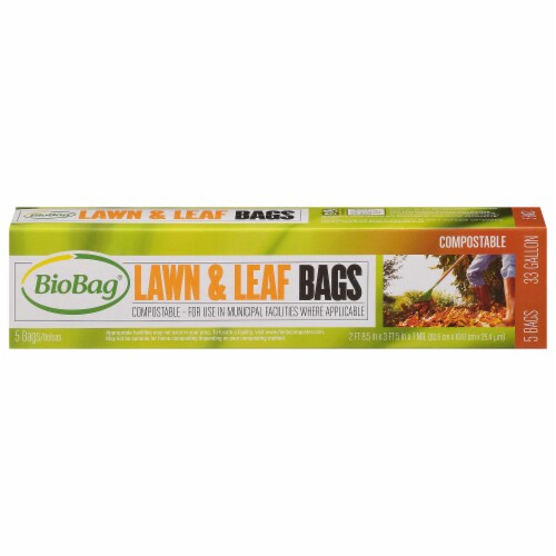 BioBag Compostable 33 Gallon Lawn & Leaf Bags Perspective: front