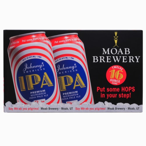 Moab Johnny's American IPA Craft Beer Perspective: front