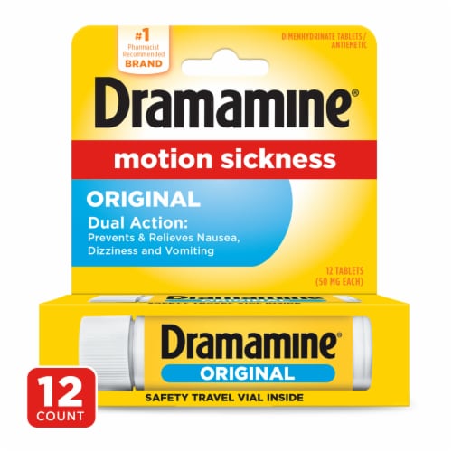 Dramamine Original Formula Motion Sickness Relief Tablets Perspective: front