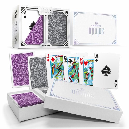 Copag Unique Purple/Grey, Poker Size, Regular Index Perspective: front