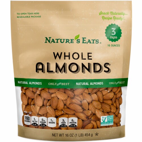 Nature's Eats Whole Almonds Perspective: front