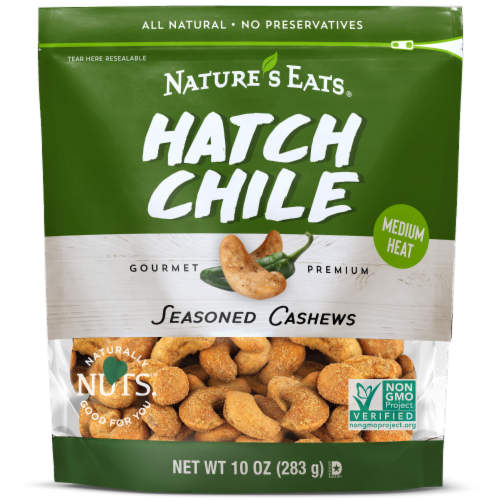 Nature's Eats® Hatch Chile Gourmet Premium Seasoned Cashews Perspective: front