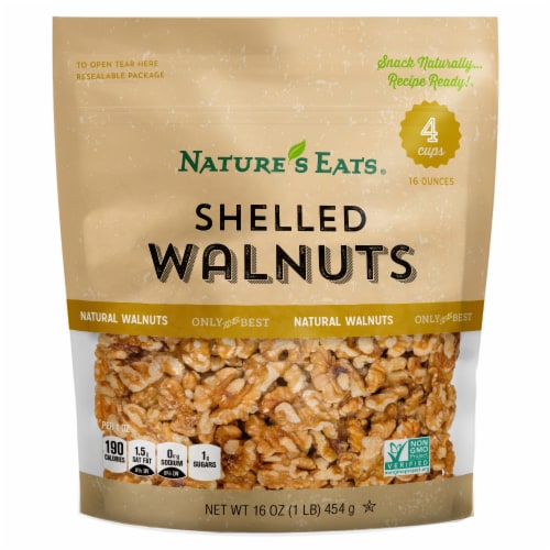 Nature’s Eats Shelled Walnuts Perspective: front