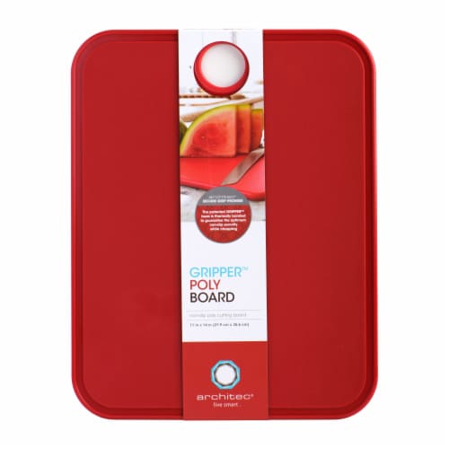 Architec® Gripper™ Poly Cutting Board - Red Perspective: front