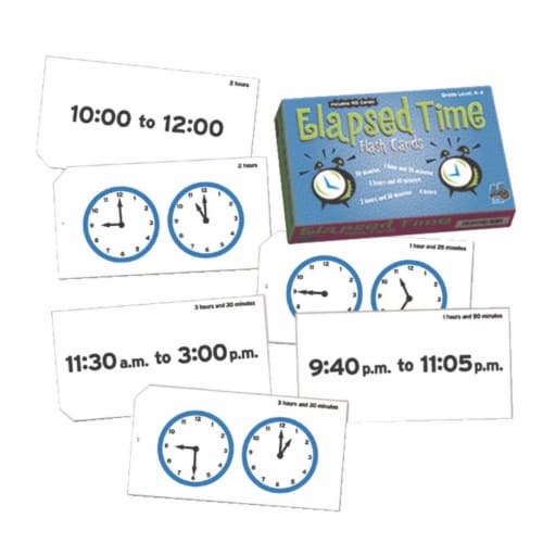 Learning Advantage 1540207 Elapsed Time Flash Cards, 105 Pages Perspective: front