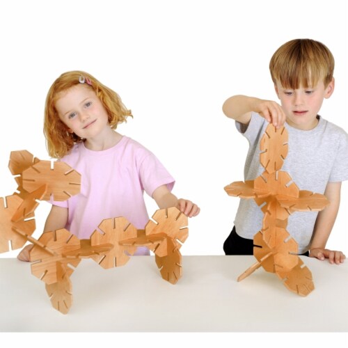 Polydron 1559055 Natural Wooden Octoplay, Set of 20 Perspective: front