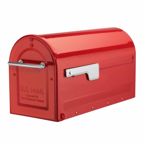 Architectural Mailboxes 7900-7R-SR Boulder Post Mount Mailbox - Red - Large Perspective: front