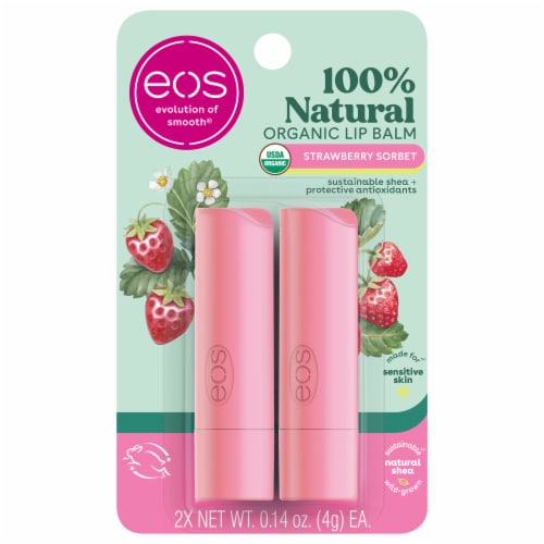 EOS® Natural Lip Balm Stick Strawberry Sorbet, 2 ct / .14 oz - Kroger