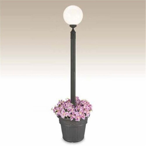 Patio Living Concepts European 00381 Single White Globe Planter Lamp Perspective: front