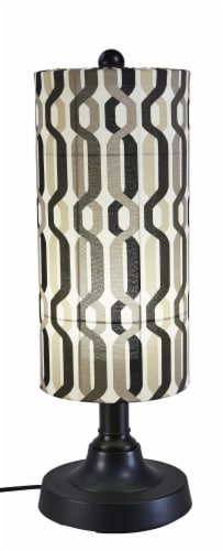 Coronado 30" Table Lamp 62280 with 2" black body and New Twist Caviar outdoor fabric shade Perspective: front