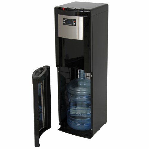 Vitapur Bottom Load Hot Room and Cold Water Dispenser - Black/Stainless Steel Perspective: front