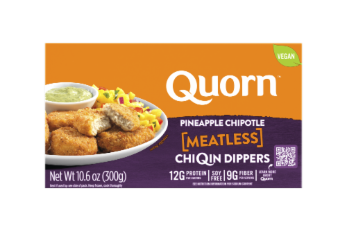 Quorn® Vegan Pineapple Chipotle Meatless ChiQin Dippers Perspective: front