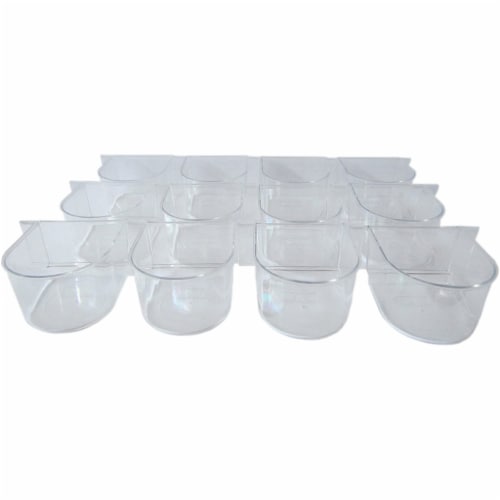 YML C8054-C Lot Of 12 Clear Plastic Cup For Breeding Cages Perspective: front