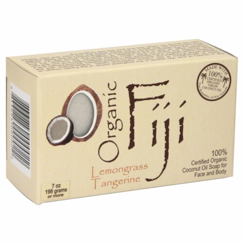 Organic Fiji Lemongrass Tangerine Soap Perspective: front