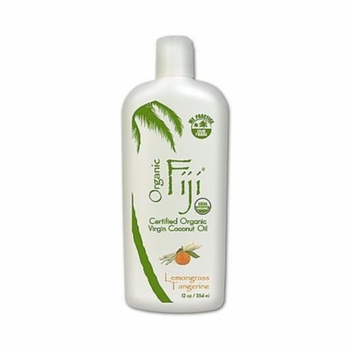 Organic Fiji Lemongrass Tangerine Certified Organic Virgin Coconut Oil Perspective: front