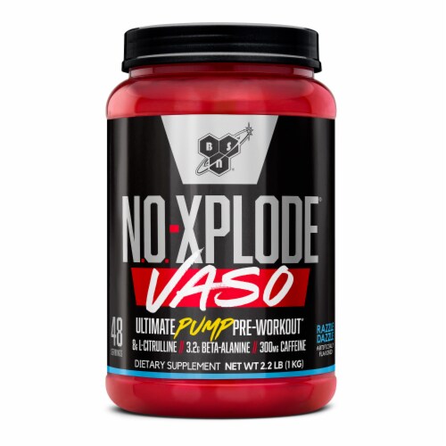 BSN® N.O.-XPLODE® VASO Razzle Dazzle Pre-Workout Perspective: front