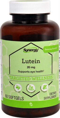 Vitacost Synergy Lutein with Zeaxanthin Softgels 20mg Perspective: front