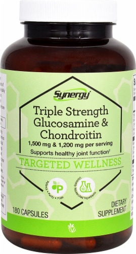 Vitacost Synergy Triple Strength Glucosamine & Chondroitin 1500mg/1200mg Capsules Perspective: front