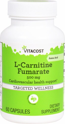 Vitacost L-Carnitine Fumarate Taregted Wellness Capsules 500mg Perspective: front